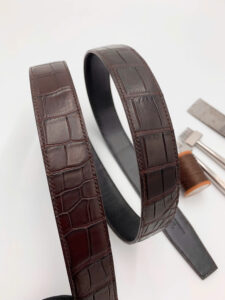 Thắt lưng da cá sấu Alligator Pháp cao cấp