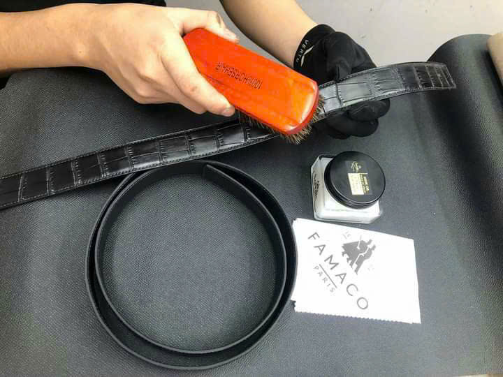 Thắt lưng da cá sấu Alligator Pháp cao cấp - Hình ảnh 5