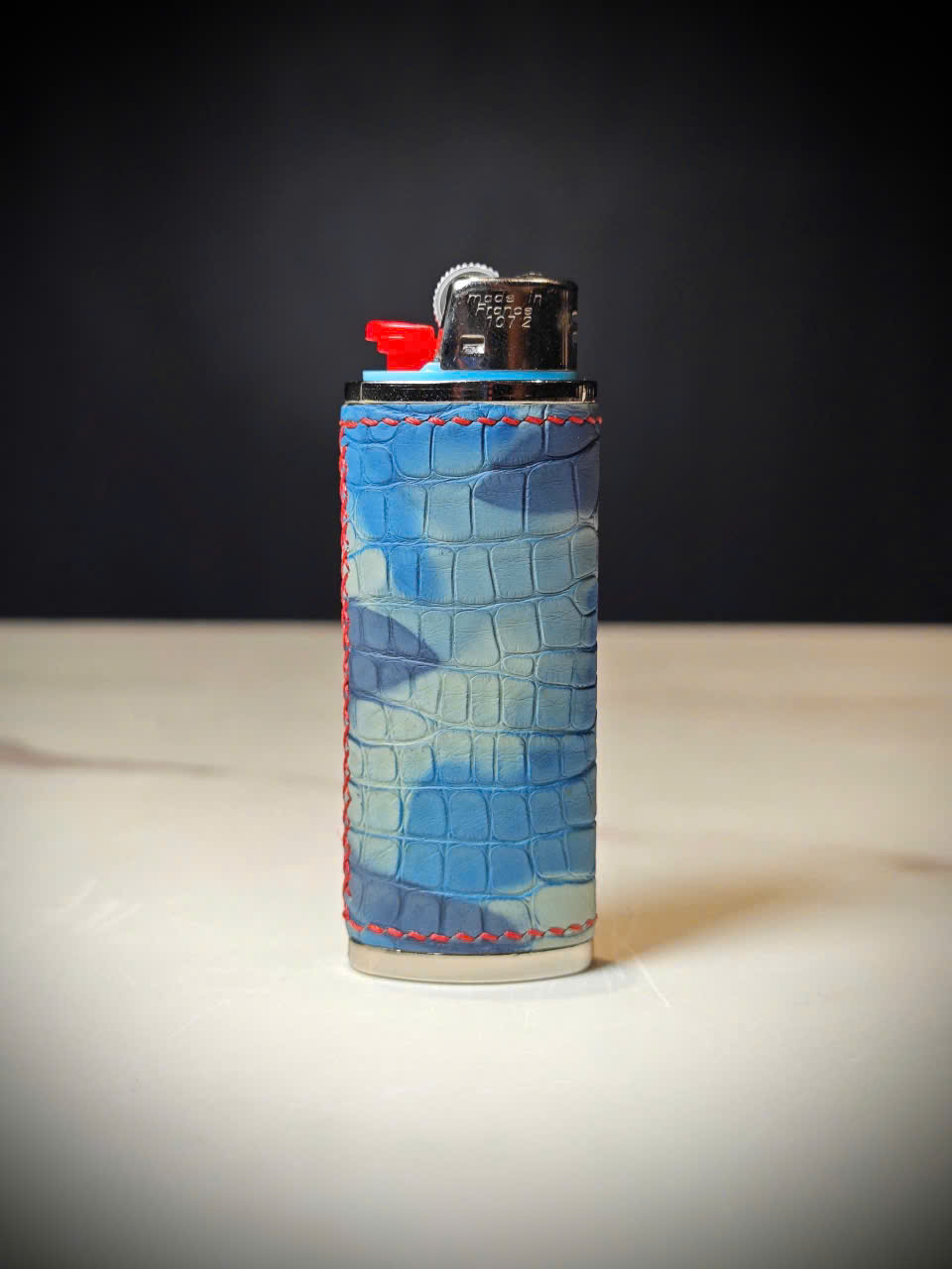 Vỏ bao da bật lửa BIC J6 da cá sấu | Luck Fire Case thủ công cao cấp