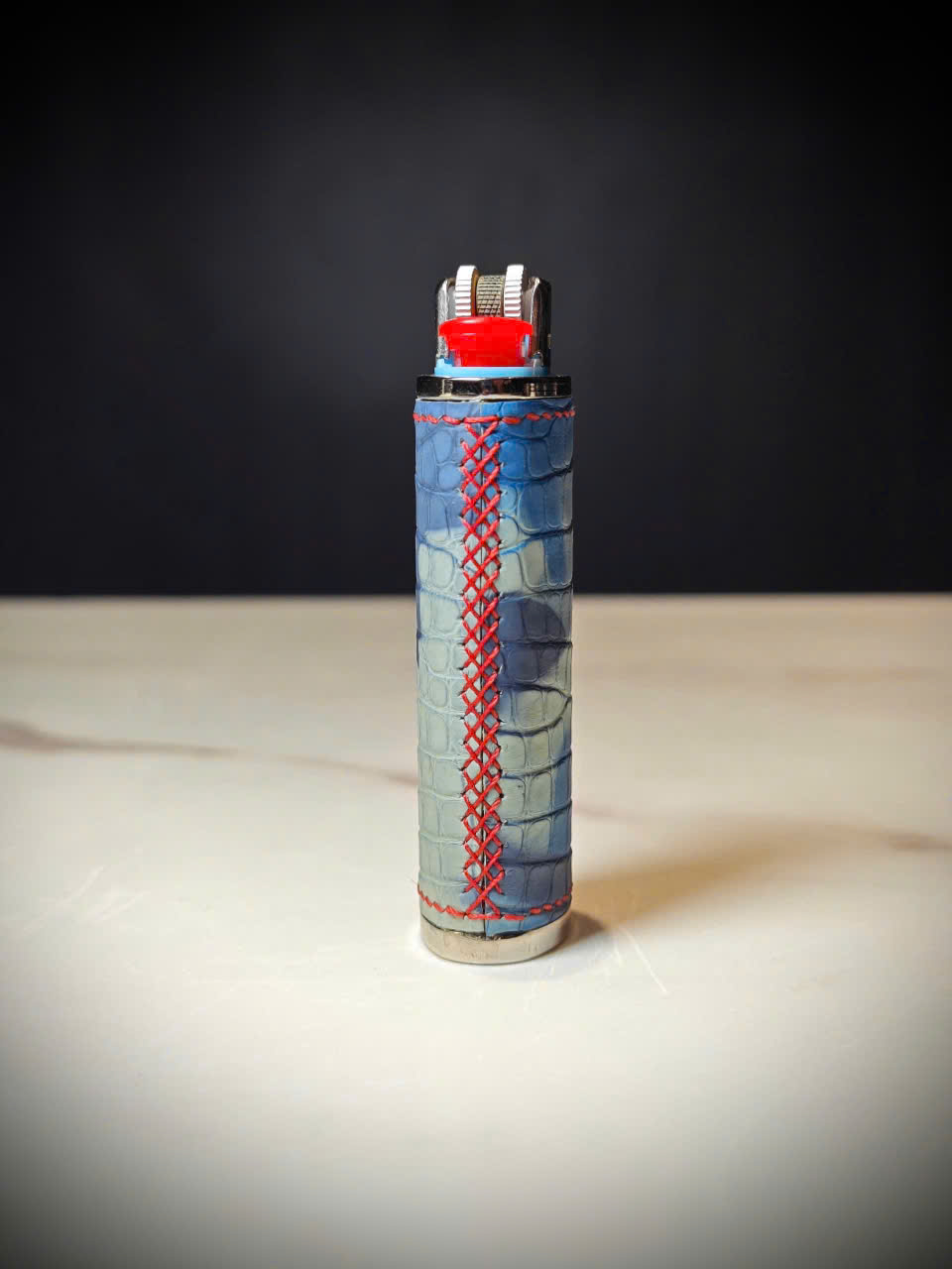 Vỏ bao da bật lửa BIC J6 da cá sấu | Luck Fire Case thủ công cao cấp - Hình ảnh 2