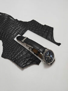 Dây đồng hồ Longines da cá sấu Pháp vân hàm