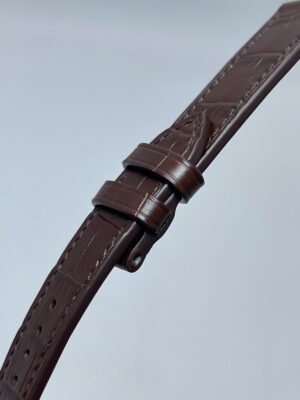 Vòng giữ dây bằng da cá sấu và đường chỉ mép của dây Apple Watch