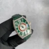Dây da cá sấu đồng hồ Franck Muller màu xanh lục đậm lắp trên đồng hồ, do Thế Phạm chế tác