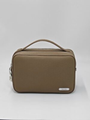TP Valet Clutch túi golf cầm tay da Togo màu Etoupe, mặt trước